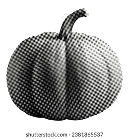 calabaza aislada sobre fondo blanco grunge medio tono de textura vintage elemento de collage estilo revista para el diseño de medios mixtos Día de Acción de Gracias temporada otoño cosecha de verduras maduras