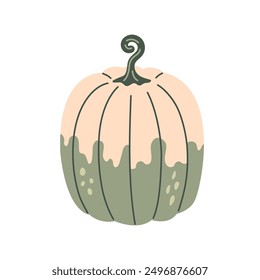 Pumpkin isolated on white background. Autumn vegetable.  Harvest.