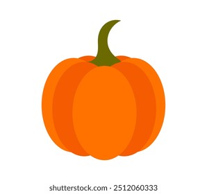 Pumpkin isolated on white background. Fruit icon design element. Vector illustration.