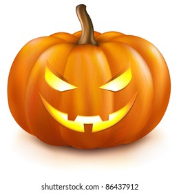 Pumpkin, Isolated On White Background, Vector Illustration