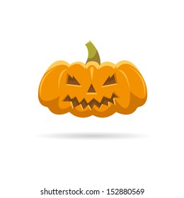 Pumpkin isolated on a white backgrounds, vector illustration