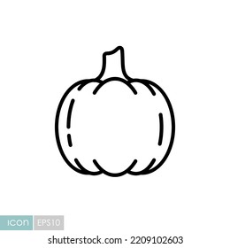 Pumpkin isolated vector icon. Vegetable sign. Graph symbol for food and drinks web site, apps design, mobile apps and print media, logo, UI
