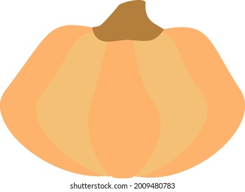 Dibujo vectorial aislado de calabaza. Gourd por el Día de Acción de Gracias o diseño de Halloween