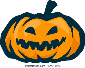 Pumpkin Jack label vector illustration