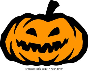 Pumpkin Jack label vector illustration