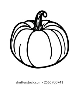 Pumpkin and Jack O Lantern Icon Hand Drawn - Spooky and Cute Vector