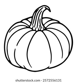 Pumpkin and Jack O Lantern Icon Hand Drawn - Spooky and Cute Vector