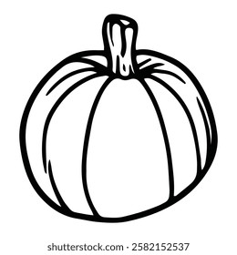 Pumpkin and Jack O Lantern Icon Hand Drawn - Spooky and Cute Vector