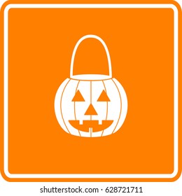 pumpkin jack o' lantern shaped pail sign