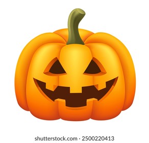 Pumpkin. Jack-O-Lantern. Vector realistic illustration isolated on transparent background.