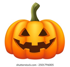 Pumpkin. Jack-O-Lantern. Vector realistic illustration isolated on white background.