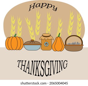 pumpkin jar with rowing nuts in a basket
