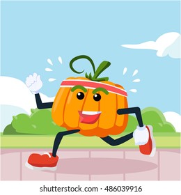 pumpkin jogging illustration design