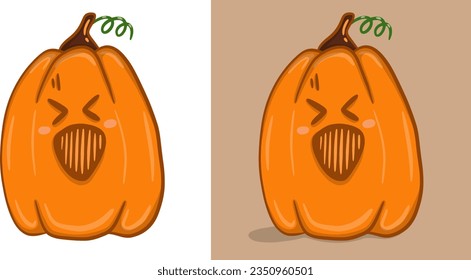 Pumpkin kawaii cartoon Nice and tender halloween pumpkin