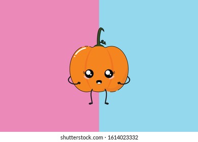 Pumpkin Kawaii Cute Illustration Character