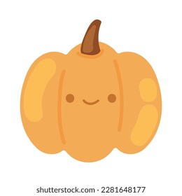 pumpkin kawaii vegetable icon isolated