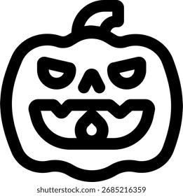 pumpkin lantern black design line style