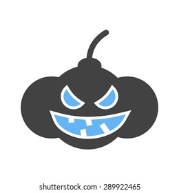 Pumpkin, lantern, dark icon vector image.Can also be used for halloween, celebration, observances and holidays. Suitable for mobile apps, web apps and print media.