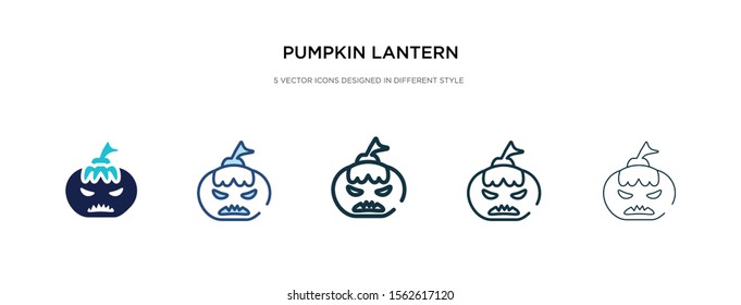 pumpkin lantern icon in different style vector illustration. two colored and black pumpkin lantern vector icons designed in filled, outline, line and stroke style can be used for web, mobile, ui