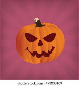 pumpkin lantern in pink background