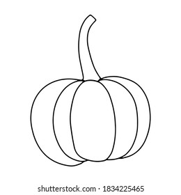 Pumpkin, leaf, acorn, mushroom.  Vector doodle element. For printing on paper, package, web banners, greeting cards. Autumn Thanksgiving day Happy Halloween party. Forest. Vegatarian food symbols.
