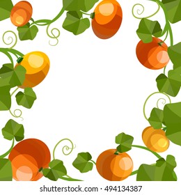 Pumpkin with leaves.