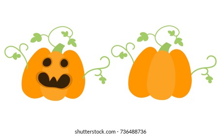 pumpkin with leaves