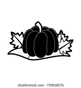 pumpkin leaves fall decoration thanksgiving related icon image 