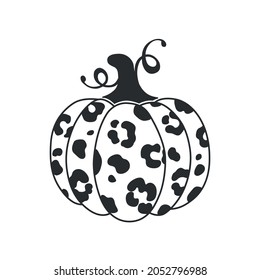 Pumpkin with leopard print. Vector illustration. Perfectly look on t-shirt, poster, cards