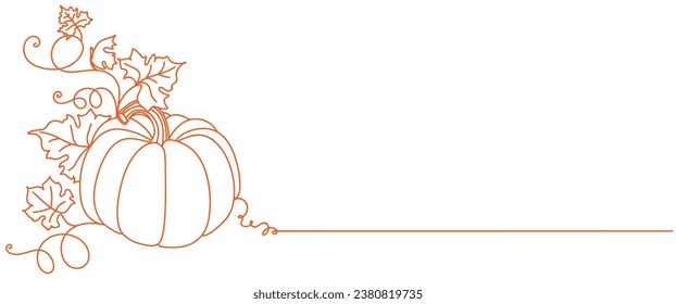 Pumpkin line art style vector illustration