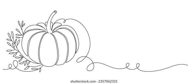 Ilustración vectorial de la línea de calabaza