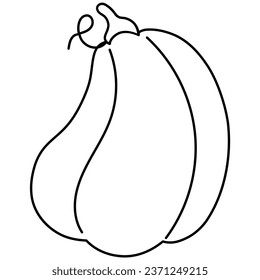 Pumpkin line art. Vector illustration with autumn theme.