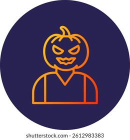 Pumpkin Line Circle Gradient Style