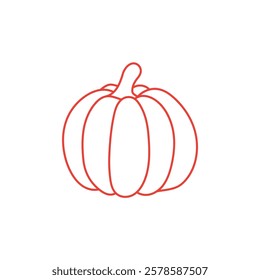 Pumpkin line design, Halloween, vector autumn illustration