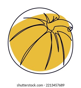 Pumpkin Line Drawing Icon Isolated