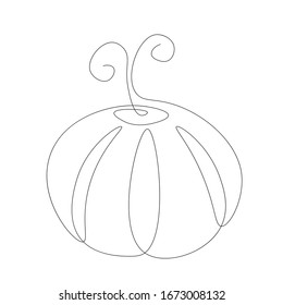 Pumpkin line drawing vector illustration