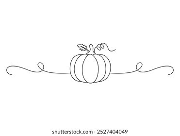 Pumpkin line drawing vector illustration