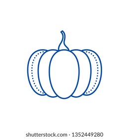 Pumpkin line icon concept. Pumpkin flat  vector symbol, sign, outline illustration.