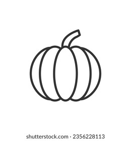 Pumpkin line icon with editable stroke. Food - vegetable symbol. Vector illustration.