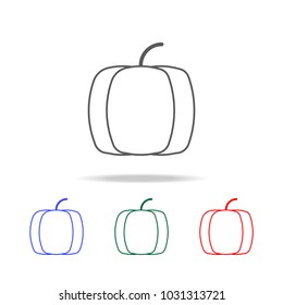Pumpkin line icon. Elements in multi colored icons for mobile concept and web apps. Icons for website design and development, app development on white background