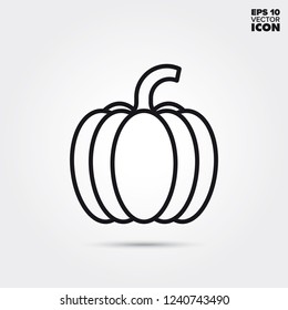 Pumpkin line icon. Healthy vegetable vector symbol.