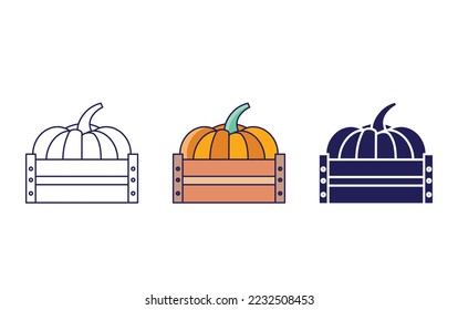 Pumpkin line icon isolated on white background, Vector illustration
