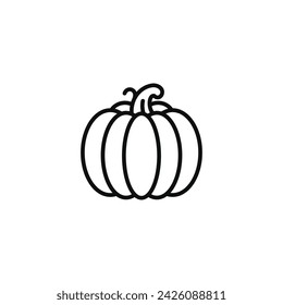 Pumpkin line icon isolated on white background