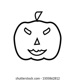 Pumpkin line icon, outline vector sign,  Halloween holiday symbol, logo illustration. Editable stroke