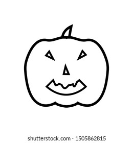 Pumpkin line icon, outline vector sign,  Halloween holiday symbol, logo illustration. Editable stroke
