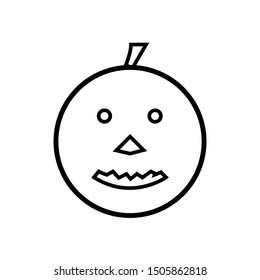 Pumpkin line icon, outline vector sign,  Halloween holiday symbol, logo illustration. Editable stroke