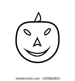 Pumpkin line icon, outline vector sign,  Halloween holiday symbol, logo illustration. Editable stroke
