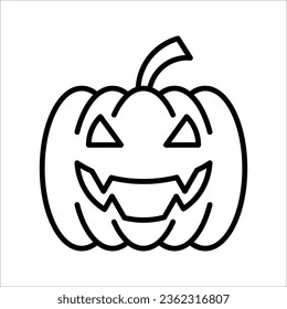 Kürbis-Linie-Symbol, Umriss-Vektorzeichen, lineares Piktogramm. Halloween-Feiertagssymbol, Vektorgrafik auf weißem Hintergrund