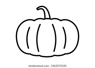 Pumpkin line icon, outline vector sign on white background