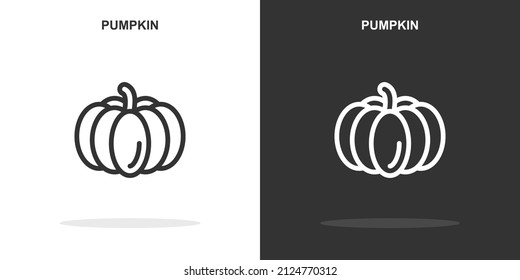 icono de la línea de calabaza. Estilo de contorno simple.signo lineal de calabaza. Ilustración vectorial aislada en fondo blanco. EPS de trazo editable 10